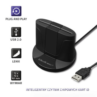QOLTEC CZYTNIK CHIPOWYCH KART ID INTELIGENTNY | SCR-0632 | USB TYP C