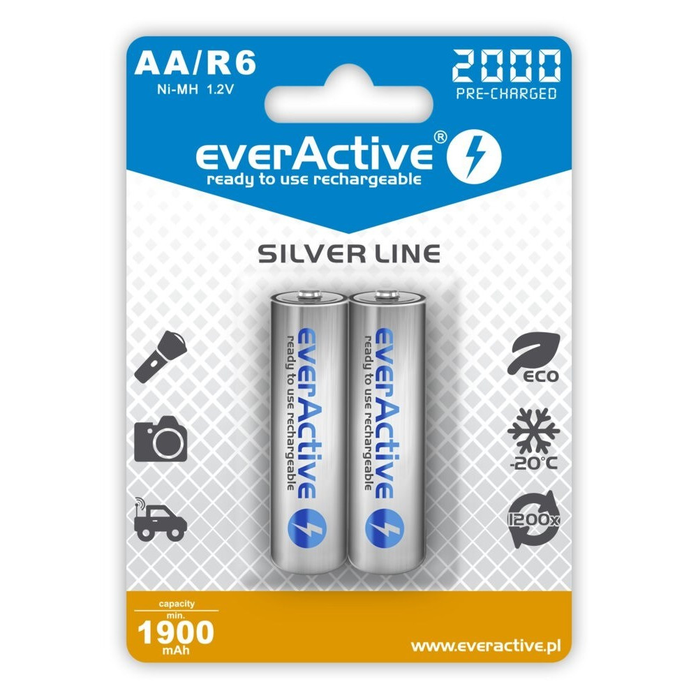 EVERACTIVE AKUMULATORKI AA 2000 MAH - 2 SZTUKI EVHRL6-2000 EVERACTIVE AKUMULATORKI AA 2000 MAH - 2 SZTUKI EVHRL6-2000