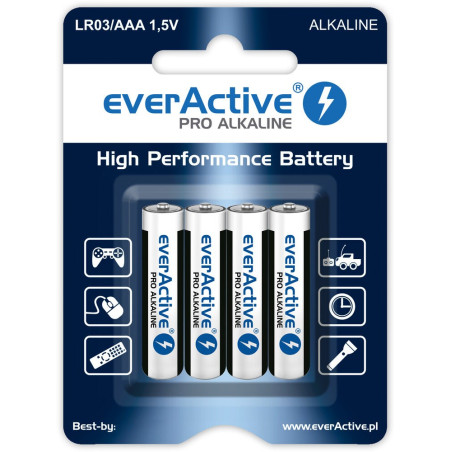 Zestaw baterii alkaliczne everActive LR034BLPA (x 4)