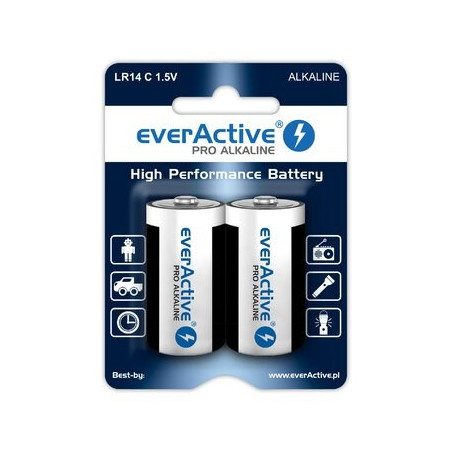 Zestaw baterii alkaliczne everActive EVLR14-PRO (x 2)