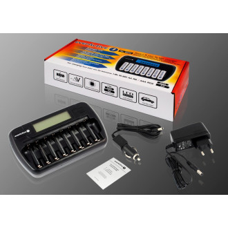 EVERACTIVE ŁADOWARKA PROCESOROWA AAA/AA, 8 W PEŁNI NIEZALEŻNYCH KANAŁÓW, ŁADOWANIE, ODŚWIEŻANIE, ADAPTER 12V W ZEST. NC-800