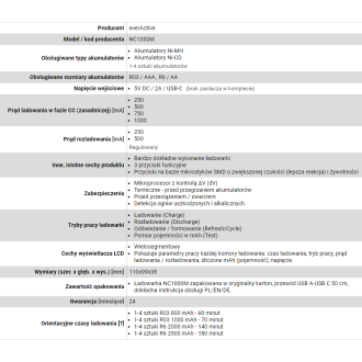 EVERACTIVE ŁADOWARKA AKUMULATORÓW NI-MH, PROFESJONALNA, 4-KANAŁOWA NC1000M