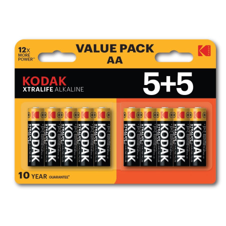 KODAK BATERIE ALKALICZNE XTRALIFE AA LR6 5+5 (10 PACK)
