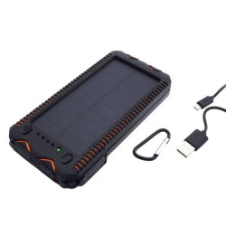 POWERNEED POWER BANK Z PANELEM SOLARNYM 12000MAH LI-POLY, PV 1W, 2X USB 2A, LATARKA LED, ZAPALNICZKA, POMARAŃCZOWY, S12000Y