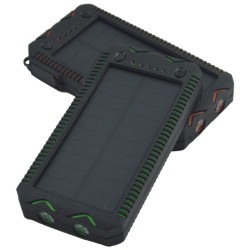 POWERNEED POWER BANK Z PANELEM SOLARNYM 12000MAH LI-POLY, PV 1W, 2X USB 2A, LATARKA LED, ZAPALNICZKA, POMARAŃCZOWY, S12000Y