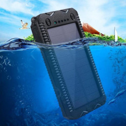 POWERNEED POWER BANK Z PANELEM SOLARNYM 12000MAH LI-POLY, PV 1W, 2X USB 2A, LATARKA LED, ZAPALNICZKA, POMARAŃCZOWY, S12000Y