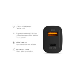 GREEN CELL ŁADOWARKA SAMOCHODOWA USB-C 30W PD + USB
